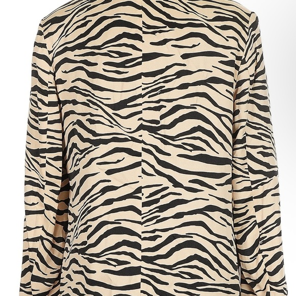 Zara Black and Beige Zebra Print Blazer - Picture 3 of 5